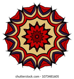 Mandala on a white background. Beautiful oriental, asian motives. Flower dream vector.