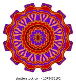 Mandala on a white background. Beautiful oriental, asian motives. Flower dream vector.