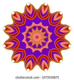 Mandala on a white background. Beautiful oriental, asian motives. Flower dream vector.