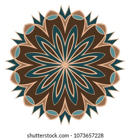 Mandala on a white background. Beautiful oriental, asian motives. Flower dream vector.