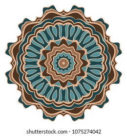 Mandala on a white background. Beautiful oriental, asian motives. Flower dream vector.