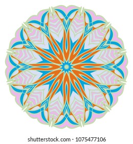 Mandala on a white background. Beautiful oriental, asian motives. Flower dream vector.