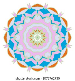 Mandala on a white background. Beautiful oriental, asian motives. Flower dream vector.