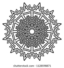Mandala on a white background. Beautiful oriental, asian motives. Mystic flower vector