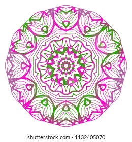 Mandala on a white background. Beautiful oriental, asian motives. Mystic flower vector