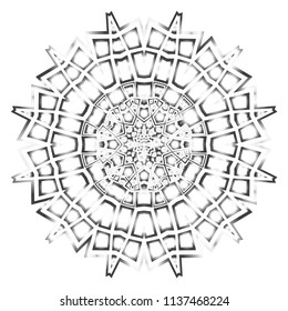 Mandala on a white background. Beautiful oriental, asian motives. Mystic flower vector