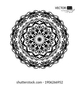 Mandala on a white background. Beautiful round pattern. Oriental ornament. Arabesque. Vector illustration.