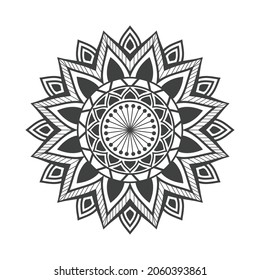 Mandala on white background for coloring page