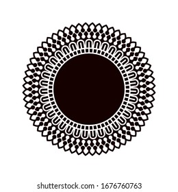 mandala on white background. Flower Mandala. Flower icon trendy design template. Abstract mandala graphic design.