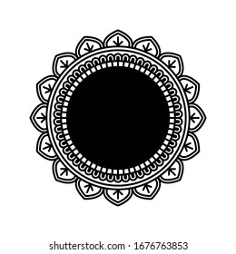 mandala on white background. Flower Mandala. Flower icon trendy design template. Abstract mandala graphic design.