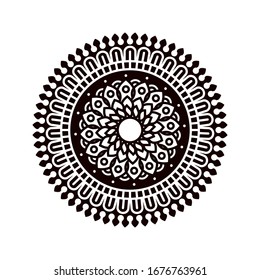 mandala on white background. Flower Mandala. Flower icon trendy design template. Abstract mandala graphic design.