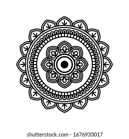 mandala on white background. Flower Mandala. Flower icon trendy design template. Abstract mandala graphic design.