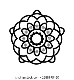 mandala on white background. Flower Mandala. Flower icon trendy design template. Abstract mandala graphic design