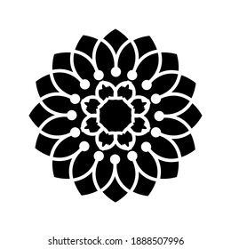 mandala sobre fondo blanco. Flor Mandala. Plantilla de diseño de moda de iconos de flores. Resumen de diseño gráfico mandala.