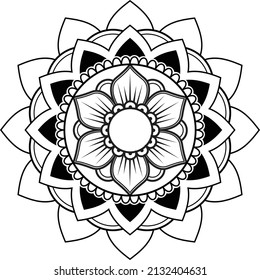 Mandala on white background. Greeting Card, Invitation, Tattoo. Anti-Stress Therapy Pattern.