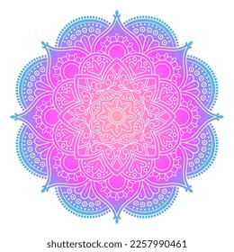 Mandala on white background. Round Ornament Pattern. Indian. Arabic, Islam ornament, Buddhism culture symbol