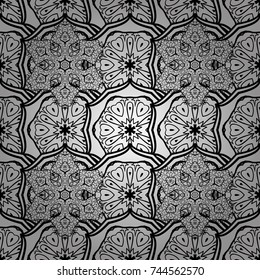 Mandala on white, black and gray colors. Vector Round Ornament Pattern. Geometric circle element in glod colors. Spiritual and ritual symbol of Islam, Arabic, Indian religions.