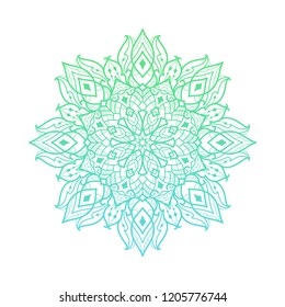 Mandala on white isolated background. Henna tattoo design. Vector hand drawn design element.