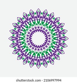 mandala sobre fondo blanco aislado. Vector boho mandala en color elegante. Mandala con motivos florales. Plantilla de yoga