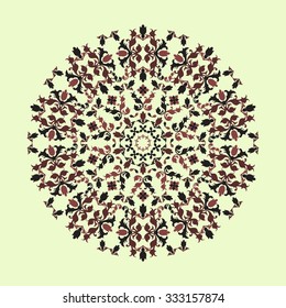 Mandala on a yellow background.