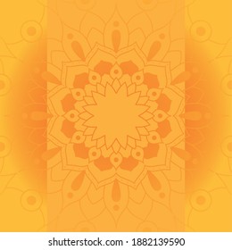 Mandala auf gelbem Hintergrund Design des böhmischen Ornament indian und Dekoration Thema Vektorgrafik