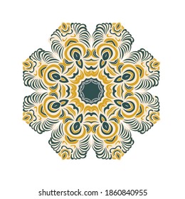 Mandala oranment. Ethnic decorative element. Hand drawn floral background.