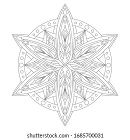 Mandala. Oriental drawing, vector illustration. Page of the coloring book.