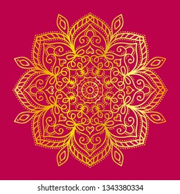 Mandala oriental zentangle doodle line vector illustration