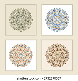 Mandala ornament. Arabic  Pattern.  Flowers elements. Vector illustration.