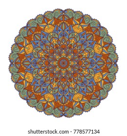 Mandala ornament. Arabic  Pattern. Flowers elements. Vector illustration.