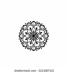 Mandala ornament . Mandala art black and white