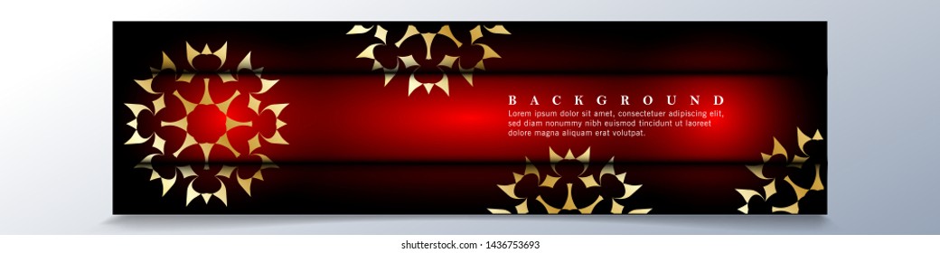 Mandala ornament banner with a dark red background. vector design