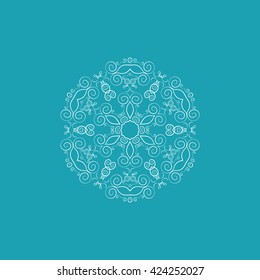 Mandala ornament card. Geometric circle element. Perfect cards for any other kind of design, birthday and other holiday, kaleidoscope, medallion, yoga, India, Arabic. Flower ornate decorative mandala.
