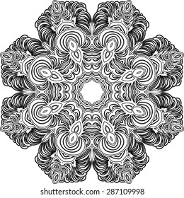 Mandala. Ornament in circle. Vector illustration.