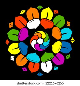 Mandala ornament, colorful pattern for your design