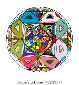 Mandala ornament, colorful pattern for your design