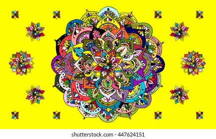 Mandala ornament, colorful pattern for your design