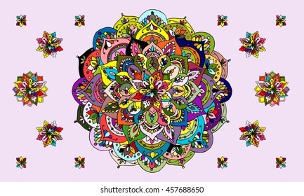 Mandala ornament, colorful pattern for your design