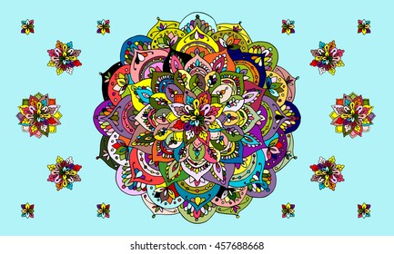 Mandala ornament, colorful pattern for your design