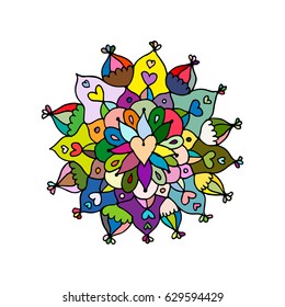 Mandala ornament, colorful pattern for your design