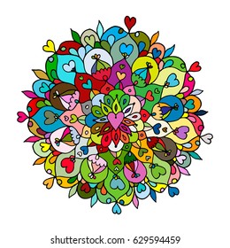 Mandala ornament, colorful pattern for your design