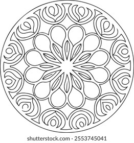 mandala, ornament, colouring, frame, wallpaper, abstract, antique, art, folk, illustration, retro, vintage, white, decoration, design, floral, flower, nature, pattern, vector, round, black, texture