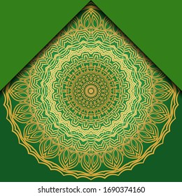 Mandala ornament concept flyer. Ethnic design, on festive and background. Vector background. Card or invitation. Islam, arabic, indian, ottoman motifs. Summer color.