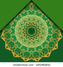 Mandala ornament concept flyer. Ethnic design, on festive and background. Vector background. Card or invitation. Islam, arabic, indian, ottoman motifs. Summer color.