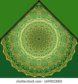 Mandala ornament concept flyer. Ethnic design, on festive and background. Vector background. Card or invitation. Islam, arabic, indian, ottoman motifs. Summer color.