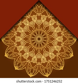 Mandala ornament concept flyer. Ethnic design, on festive and background. Vector background. Card or invitation. Islam, arabic, indian, ottoman motifs. Summer color.