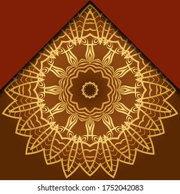 Mandala ornament concept flyer. Ethnic design, on festive and background. Vector background. Card or invitation. Islam, arabic, indian, ottoman motifs. Summer color.