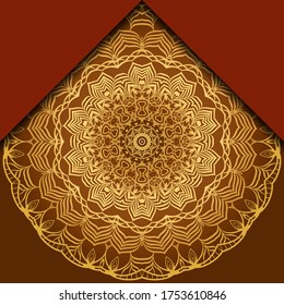 Volante de concepto de adorno de Mandala. Diseño étnico, festivo y de fondo. Fondo vectorial. Tarjeta o invitación. Islam, motivos árabes, indios, otomanos. Color veraniego.