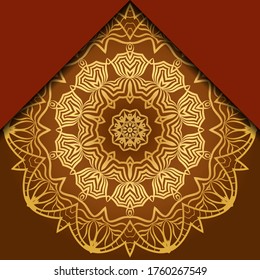 Mandala ornament concept flyer. Ethnic design, on festive and background. Vector background. Card or invitation. Islam, arabic, indian, ottoman motifs. Summer color.