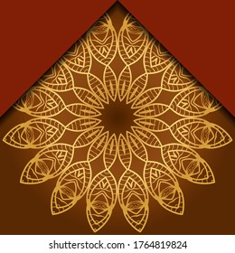 Mandala ornament concept flyer. Ethnic design, on festive and background. Vector background. Card or invitation. Islam, arabic, indian, ottoman motifs. Summer color.